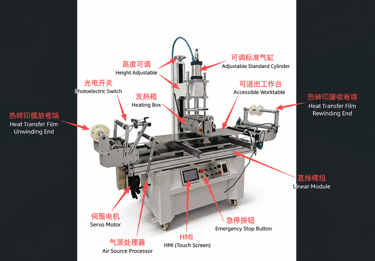 HF-1000 large-panel heat transfer machine and main modules